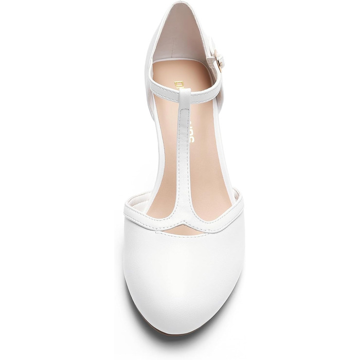 Жіночі туфлі-човники Dream Pairs з Т-подібним ремінцем, білі, розмір 39 EU