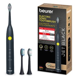 Електрична звукова зубна щітка Beurer SC 30 Jet Black: 4 режими чищення, 80 000 вібрацій, LED-дисплей та акустичний таймер, 2 насадки, еко-корпус
