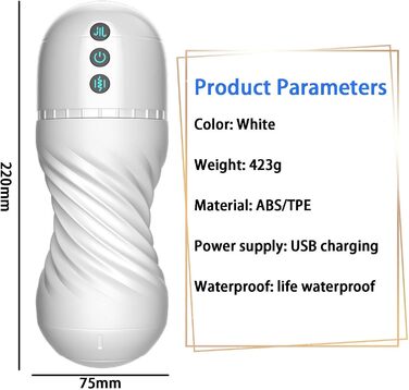 Електричний масажер для чоловіків з 10 режимами вібрації та 10 режимами всмоктування. Масажер для статевого члена з 3D силікону. Іграшка для дорослих