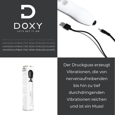 Вібратор для жінок Doxy: інтенсивна вібрація, перезаряджається, для дорослих