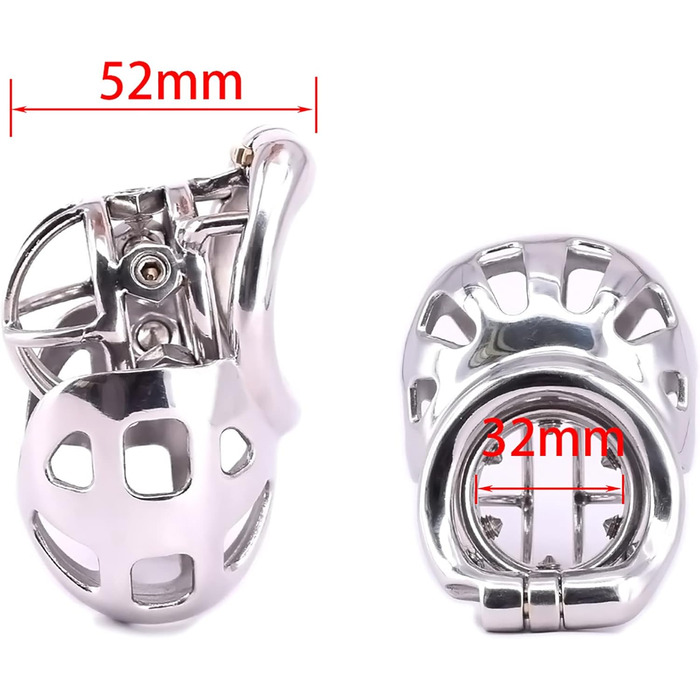 Металевий кайданок для яєчок з кільцем для пеніса, срібний, 40 мм | Кайданок для яєчок, преміум якість