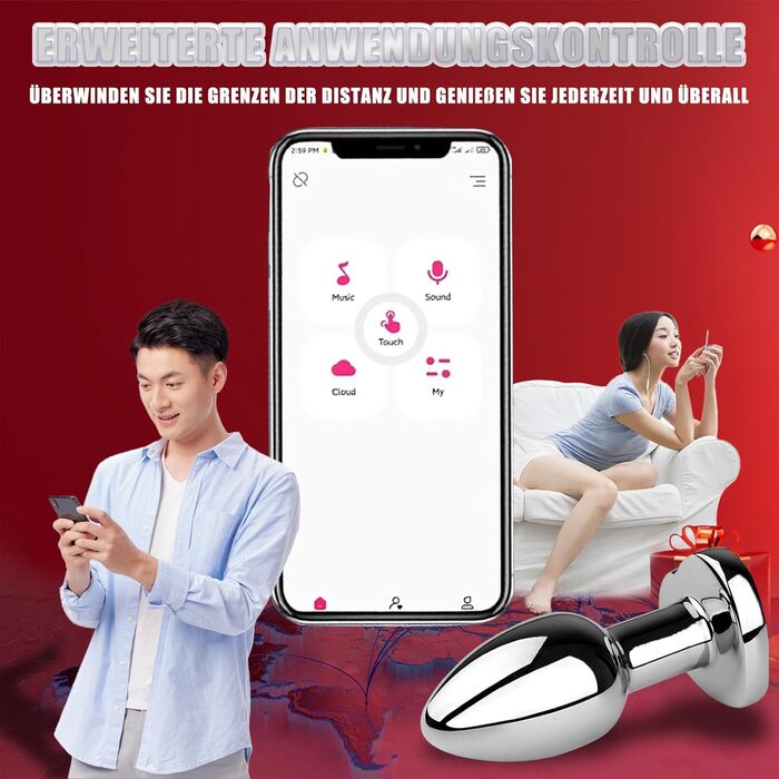 Анаlvibrator ChicLSQ з LED підсвіткою та пультом дистанційного керування Bluetooth, 9 режимів, нержавіюча сталь, для чоловіків та жінок