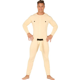 Костюм для вечірки холостяка FIESTAS GUIRCA Nackter Adam – костюм оголеного чоловіка, включає комбінезон та пеніс. Розмір M (48-50). Ідеально для карнавалу, фашинг та вечірок.