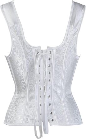 Корсет для жінок Grebrafan з квітковим принтом, повний бюст, корсет, ретро, білий (28-30)