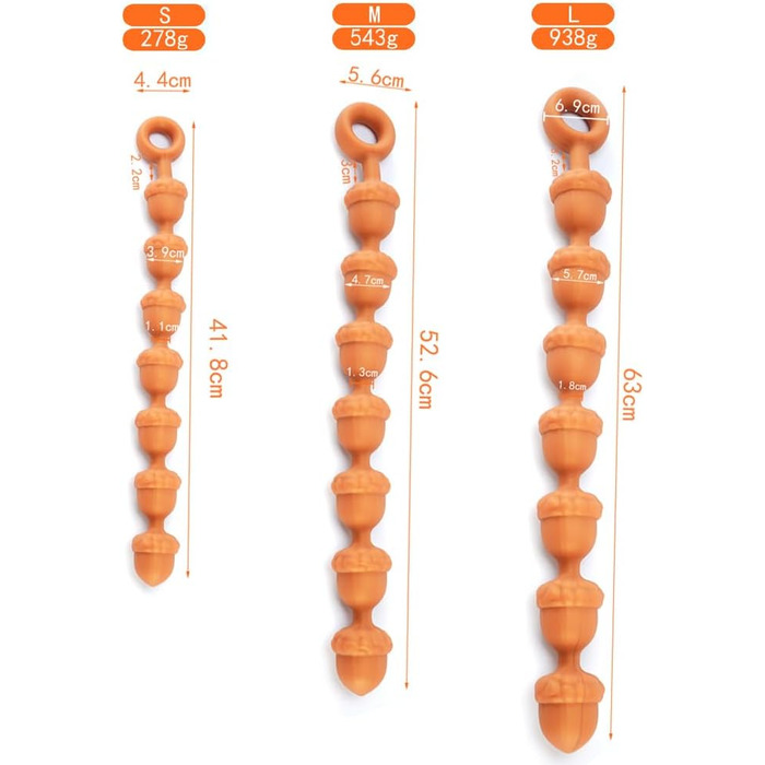 Анальні кульки з силікону NAIXBTY Extra Lang (7 кульок) з ланцюгом, анальні пробки, для чоловіків та жінок