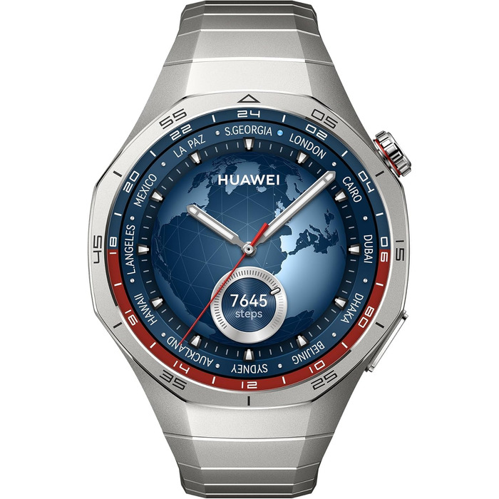 Смарт-годинник Huawei Watch GT 5 Pro 46mm Titanium: титановий корпус, ЕКГ, GPS, моніторинг здоров'я та спорту, Bluetooth-дзвінки, до 14 днів автономності, для iOS та Android