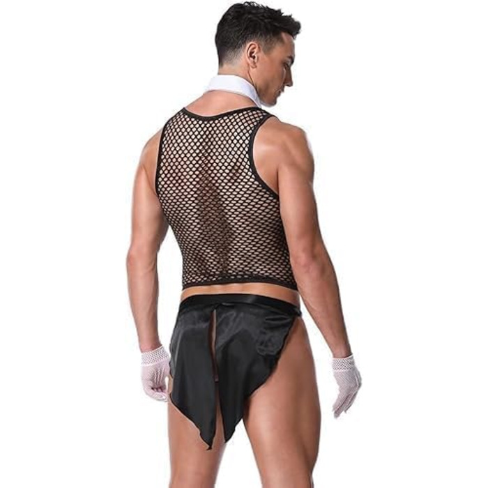 Сексуальна спідня білизна для чоловіків: комплекти, комбінезони для клубів, костюми офіціантів. Костюми для косплею, аксесуари з шнурком. Розмір універсальний