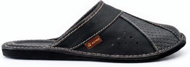 Чоловічі шкіряні домашні капці ESTRO Slipper — зручні та комфортні тапочки для чоловіків, сірі, розмір 46 EU