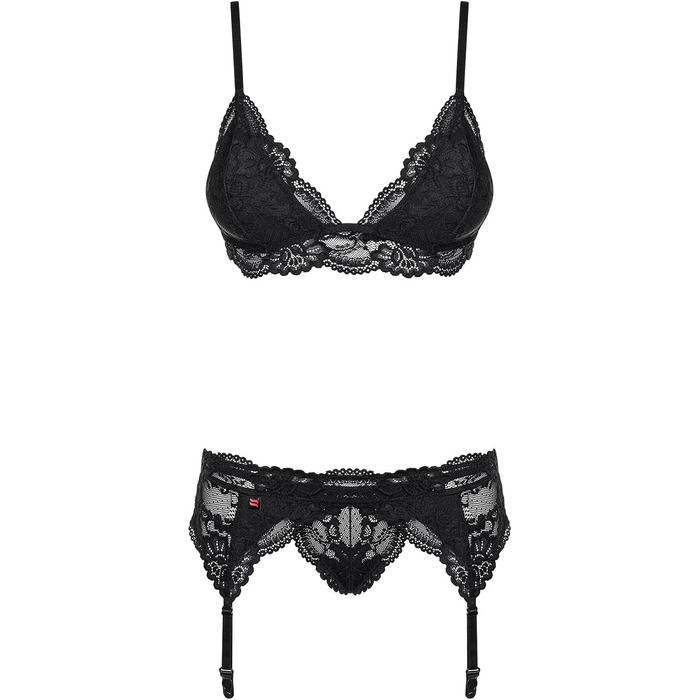 Комплект нижньої білизни Obsessive BH та труси L/XL, чорний (1 шт.)