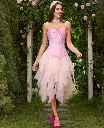 Корсетний топ SZIVYSHI для повного бюсту: готичний корсет, бюстгальтер, рожевий