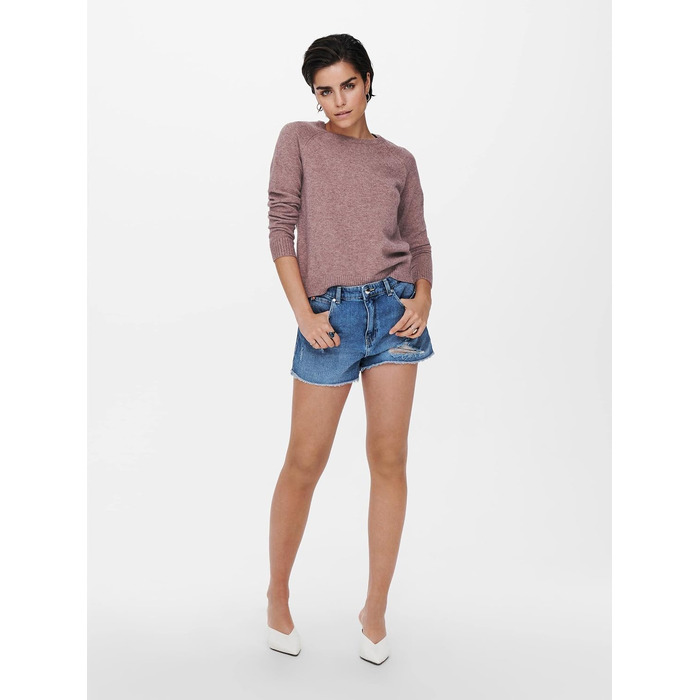 Жіночий в'язаний светр ONLY ONLLESLY Rose Brown (XXL) — м'який трикотажний пуловер кольору рожево-коричневий