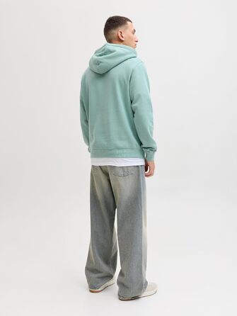 Чоловічий худі Jack & Jones з принтом, органічна бавовна, Mineral Blue, розмір XL