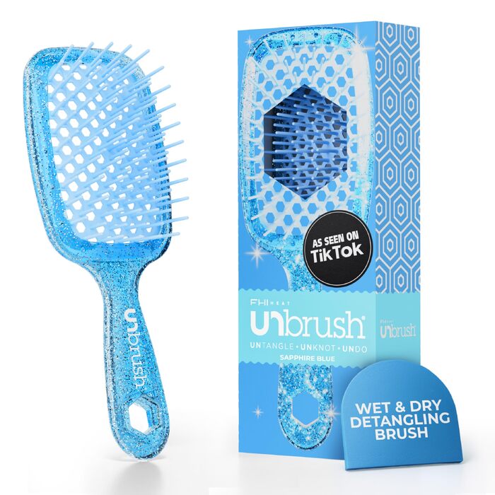Масажна щітка для волосся FHI Heat UNbrush для розплутування вологого та сухого волосся, антистатичні щетинки DuoFlex, сапфіровий синій