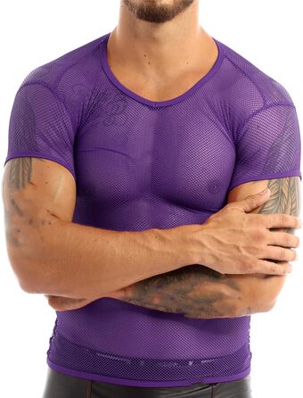 Чоловіча сітчаста футболка з прозорою тканиною для нічного клубу, клубний одяг, прозора майка-топ, футболка 'рибача сітка'