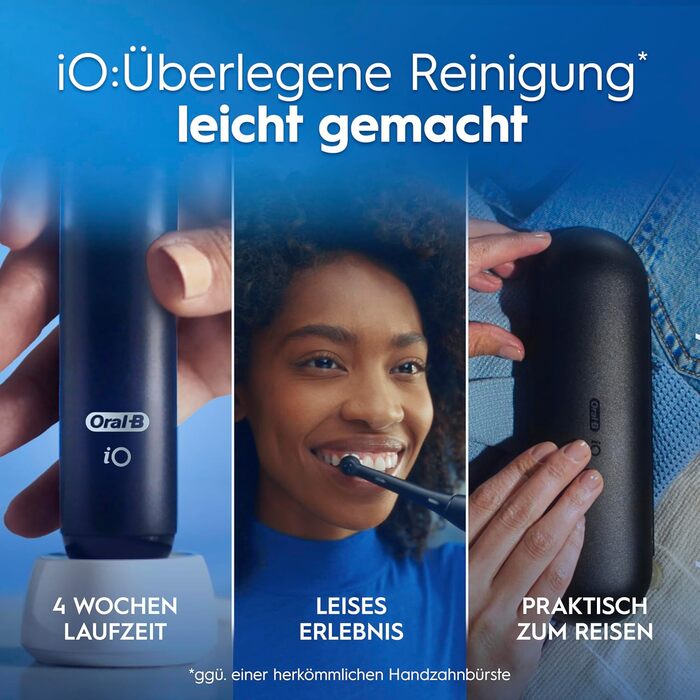 Електрична зубна щітка Oral-B iO Series 2, чорна (Night Black), 3 режими чищення, набір з 2 щіток та дорожнім футляром