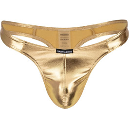 Сексуальна чоловіча труси Vantissimo String Tanga з ефектом металік, шкіряний вигляд, штучна шкіра, золото, Made in Germany