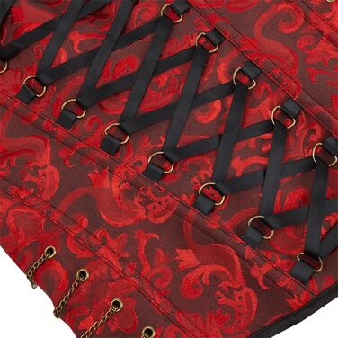 Жіночий топ-корсет Grebrafan у готичному стилі з бретелями, чорний та червоний, розмір 38-40