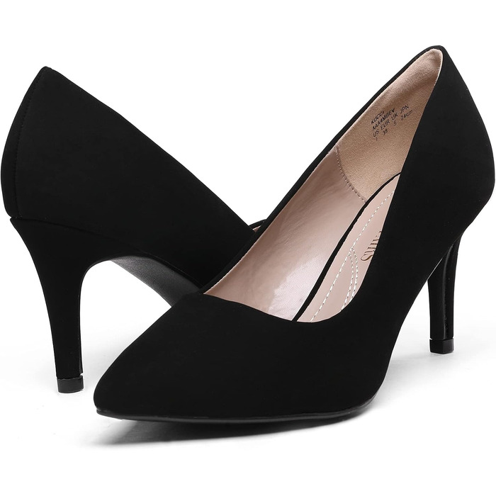 Жіночі класичні модні туфлі-човники DREAM PAIRS, чорний нубук, розмір 40.5 EU