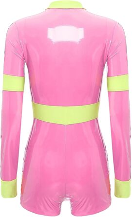 Костюм для косплею GRRKDFQ Erotiek: жіночий, рожевий, комбінезон з блискавкою, 3XL