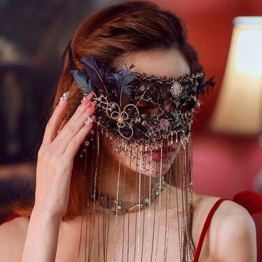 Чорна мереживна маска Wudaizhi: вінтажна елегантність для карнавалу та косплею