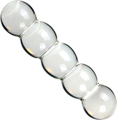 Скляний дилда ZDJBFA 50 мм з 5 кульками для масажу простати та G-точки, прозорий