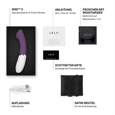 LELO Gigi 3: Вібратор для жінок з керуванням через додаток, стимуляція точки G, 8 режимів (Сливовий)