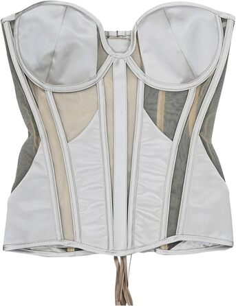 Жіночий корсетний топ у готичному стилі: корсаж на Хелловін, вінтаж, середньовіччя, стеampunk, ренесанс. Формуючий бандаж, сріблястий XL