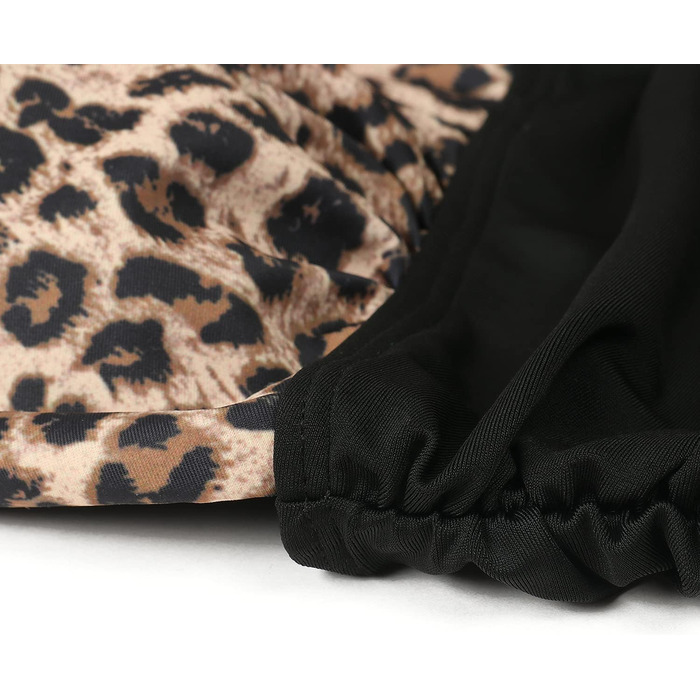 Світшот жіночий RXRXCOCO з запахом, Push Up, з V-подібним вирізом, з леопардовим принтом, чорний