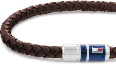Шкіряний плетений браслет для чоловіків Tommy Hilfiger, коричневий