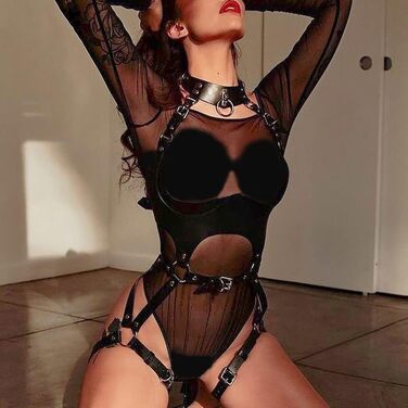 ALMYMM Корсет на груди з шкіри, сексуальний, для косплею, вечірки, клубний одяг, SM-аксесуар, чорний