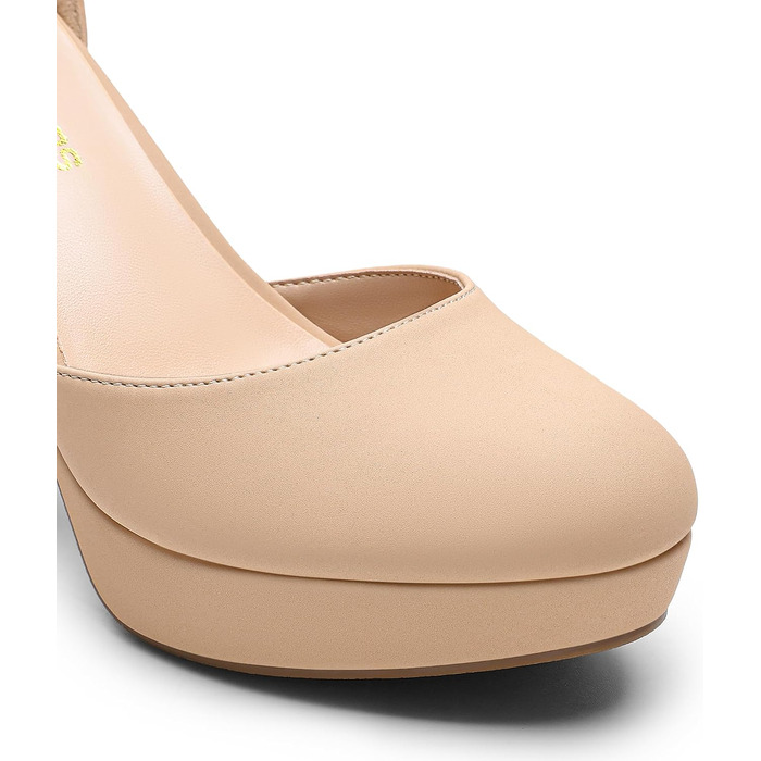 Жіночі туфлі-човники DREAM PAIRS на високих підборах та платформі, колір бежевий (Nackt), розмір 41 EU