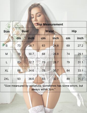 Avidove: Сексуальний жіночий боді з мереживом, комплект нижньої білизни, корсетний топ, тіло, бюстгальтер та труси (S, білий)