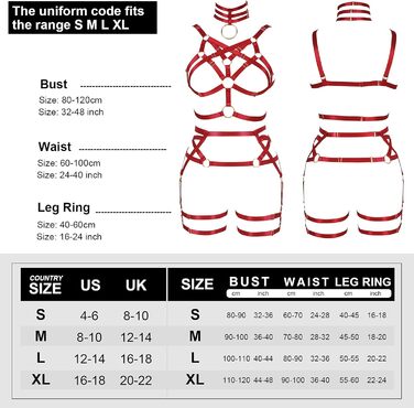Жіночий корсет-накидка з ремінцями Банссгот. Набір сексуальної білизни в готичному стилі, червоний колір. Регульований розмір, стрінги, готичний раве-стиль
