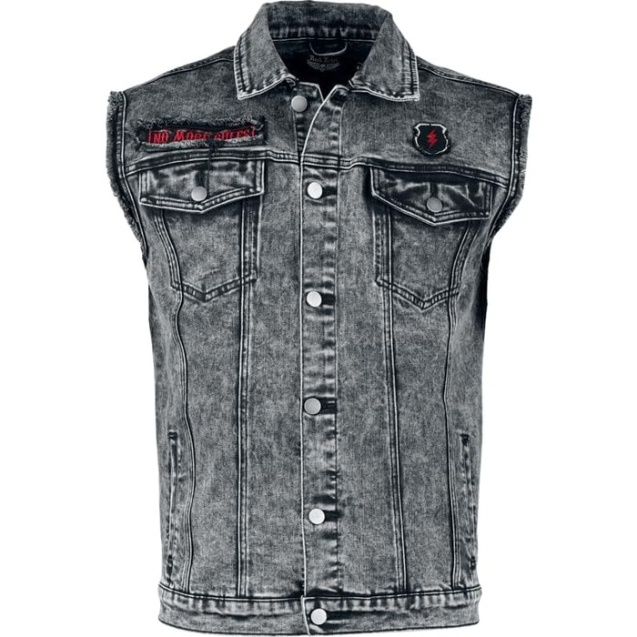 Чоловічий жилет Rock Rebel by EMP чорного кольору з ефектом Acid-Wash, розмір S