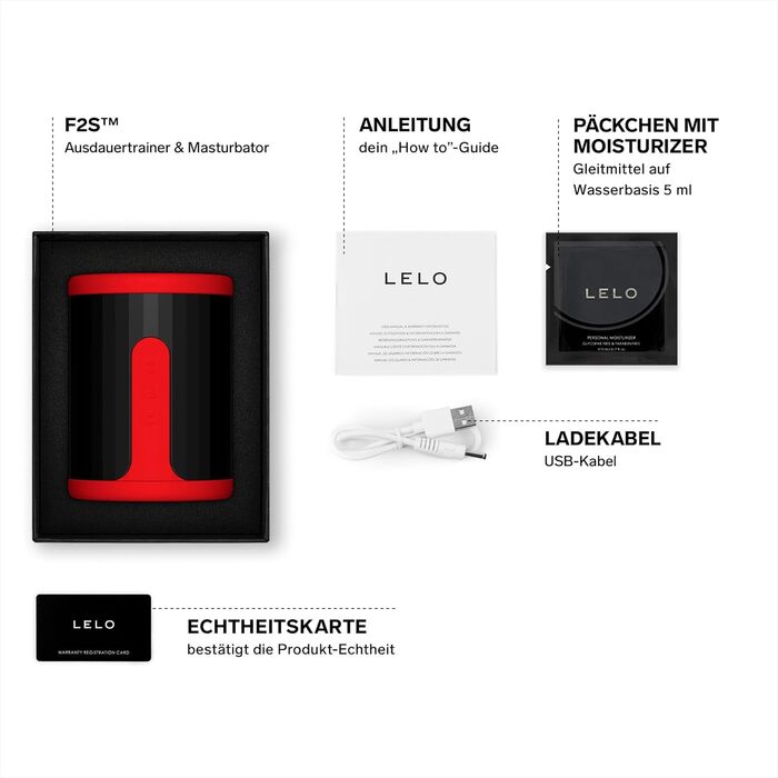 LELO F2S Ausdauertrainer: чоловічий мастурбатор з App, 14 режимів та AI, Teal/Red