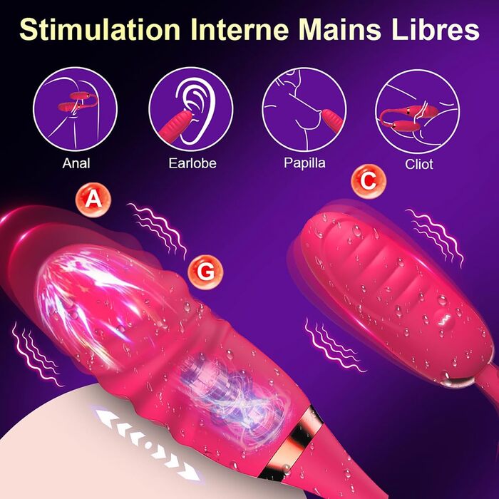 Жіноча вібратор LYAMais з пультом керування APP, анальний вібратор, дildo для стимуляції G-точки, 10 режимів, тихий, висувний, подвійний