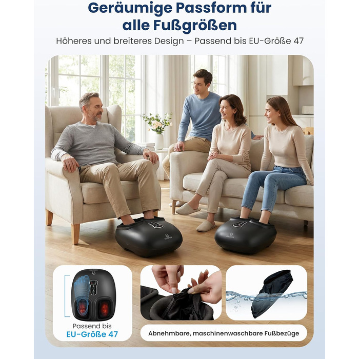 Електричний масажер для ніг COMFIER Shiatsu, інфрачервоний масажер стоп, чорний