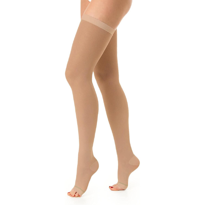 Компресійні панчохи проти тромбозу Relaxsan M1370A для жінок та чоловіків, 25-32 mmHg, відкриті, без шнурівки, білі [2 пари] (XL)