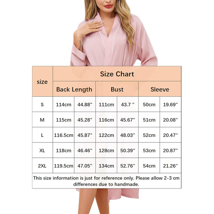 Жіночий атласний халат довгий, баняк, кімоно, легкий, весільний, м'який, для вечірки, нічна сорочка, V-подібний виріз, S-XXL, XL, світло-рожевий