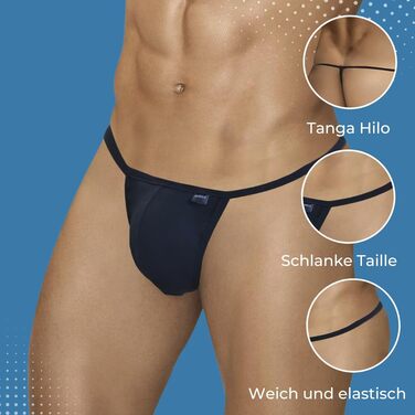 Танга чоловічі ARIUS бавовна чорні 3 шт. - чоловічі танга, сексуальні танга, стрінги M чорний