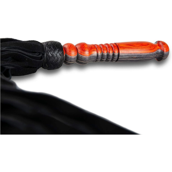 Ручна гефтована батогом з шкіри, 70 см - BDSM, SM, іграшки для дорослих, для чоловіків та домінант - набір для еротики та бондіджу, помаранчево-чорний