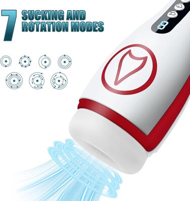 Електричний мастурбатор для чоловіків QgLust з 7 режимами вібрації та 7 режимами всмоктування, з інтегрованою голосовою взаємодією