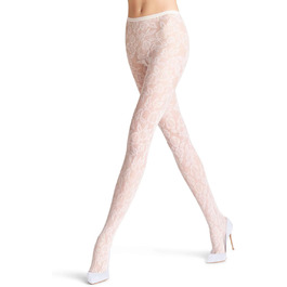 Штрипки FALKE x Kaviar Gauche для жінок, прозорі, розкішні, для весілля, без гумки, тонка шва на кінчику, м'яка тканина, білий перламутр, S-M, 1 шт.