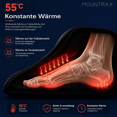 Масажер для ніг Mountrax з функцією Shiatsu та підігрівом до 55°C від плантарного фасціїту, темно-синій