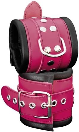 Набір для БДСМ: шкіряне спорядження для зв'язування (набір) - чорний/рожевий