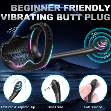 Вібраційний кільце для статевих органів з пультом дистанційного керування, 10 режимів вібрації, стимулятор G-точки, масажер для чоловіків та пар