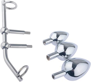 Набір анальних іграшок: металевий анальний дилда, плагін, гачок для стимуляції G-точки та простати. Для чоловіків та жінок (M+L)