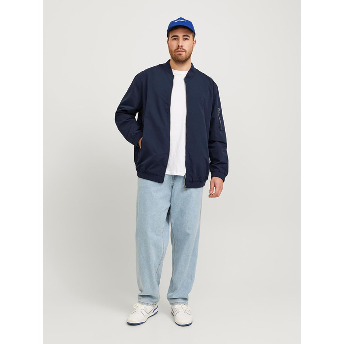 Чоловіча куртка-бомбер JACK & JONES Blousonjacke, темно-синя, розмір 5XL