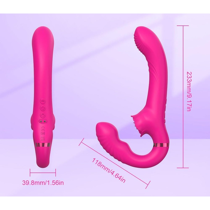 Вібратор для жінок 2-в-1 з кліторальним стимулятором та анальним плагіном, силікон, 10 режимів