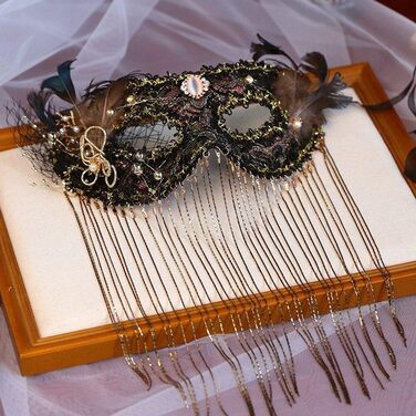 Чорна мереживна маска Wudaizhi: вінтажна елегантність для карнавалу та косплею